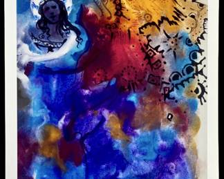 Salvador Dali Surrealist Woman with Hat Lithograph