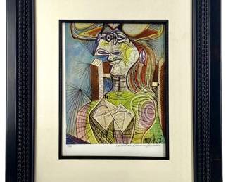 Framed Picasso “Seated Woman" Lithograph 1/500
