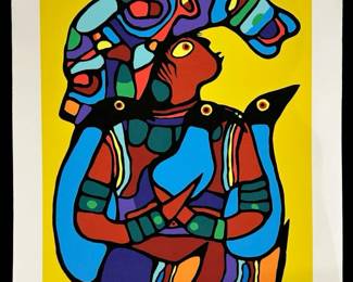 A.P. Vibrant Norval Morrisseau Abstract Lithograph