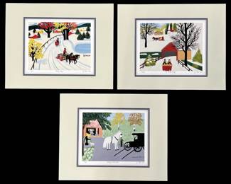 3pc. Maud Lewis Lithographs