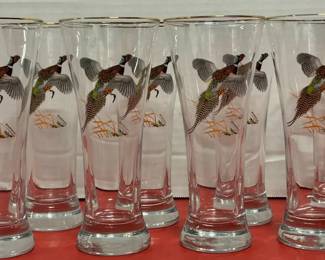 8 Pheasant Design Pilsner Beer Glasses By RAEDEKE