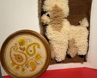 Handmade Artwork Dog Crewel Work