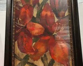 Red Lily Print By S Vassilana