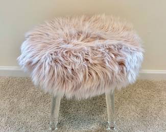 Faux Fur Ottoman / Foot Stool 
