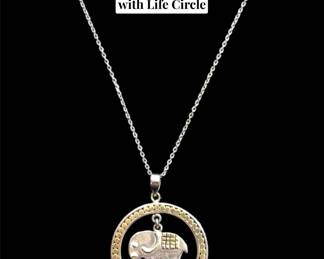 Kathy Kamei Elephant with Life Circle Necklace / Jewelry