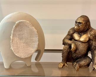 Gorilla and Elephant Statues 