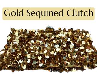 Gold Sequined Clutch