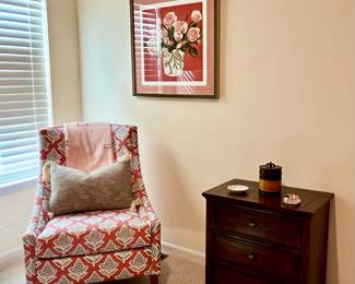 New Never Sat in Chair from Shubert Furniture, Ethan Allen Nightstand / Chest and Art