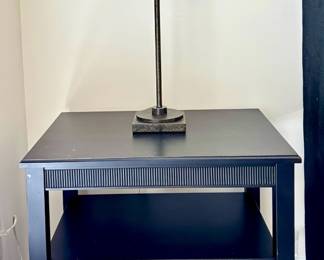 Black Nightstand / End Table and Table Lamp