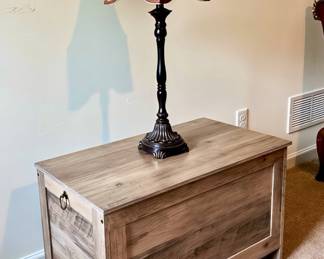Storage Chest and Tall Lamp