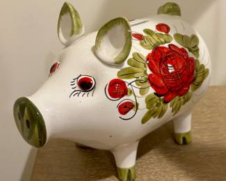 Cute Italian Pottery Piggy Bank