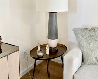 MCM Style End Table, Lamp and Décor 