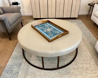 Michell Gold + Bob Williams Leather Ottoman