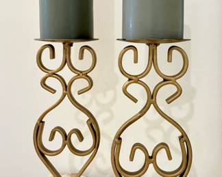 Gold Candle Holders with Candles