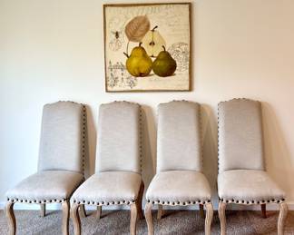 Pottery Barn Dining Chairs and Wall Art