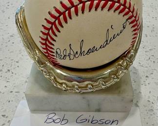 Signed Baseball Lou Brock, Bob Gibson, Red Schoendiest, Stan Musial,