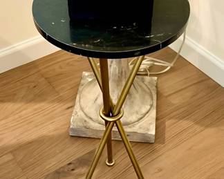 Black Stone Top and Gold Accent Table