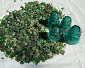 Lot 92: Glass Insulators And Beach Glass