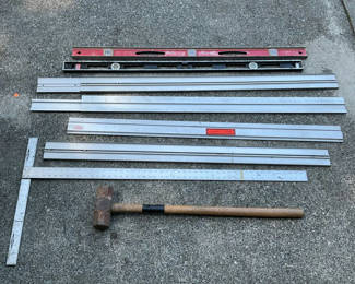 Lot 95: Cutting Guides, T Square, Sledge Hammer