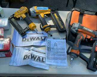 Lot 31: 2 Dewalt And 2 Rigid Nail Guns, Nails