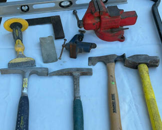 Lot 87: Bench Vise And Heavy Duty Hand Tools