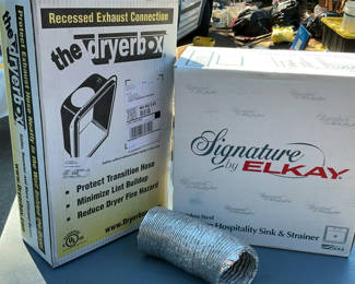 Lot 54: NEW In Boxes, Dryer Box & Utility Sink