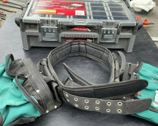 Lot 13: Two Belts, Husky Toolbox