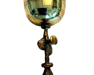 Signed Hungarian Chalice, with semi-precious stones, MCM.