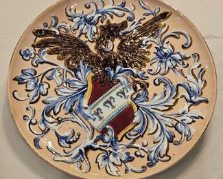 German Polychrome Plate, early 20th century.