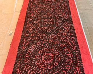 80 year old Hungarian Wall runner / table runner, hand-embroidered from Priests Vestments. Rare.