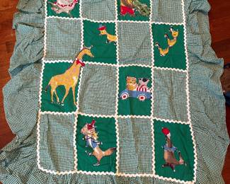 Vintage appliqué baby coverlet