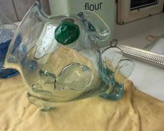 Fish Blown Glass in the style of Blenko