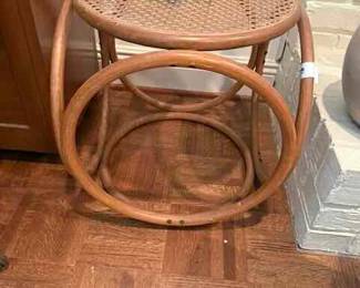Bentwood caned stool 