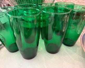 Set 6 Vintage Emerald Tumblers