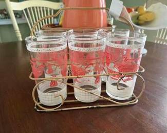 Vintage Glasses and holder 