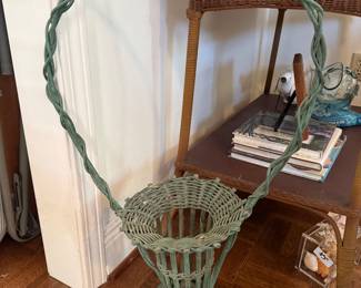 Antique Wicker Floral Basket 