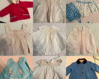 A sample of the large selection of vintage baby clothes 