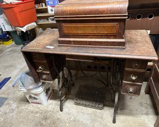 Standard sewing table with top.