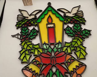 Lot 11: Vintage plastic Christmas stained glass