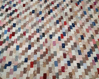 Lot 53: Early Antique colorful patchwork quilt 