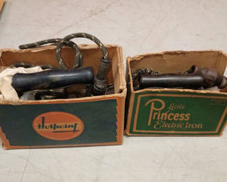 Lot 40: 2 antique electric irons 