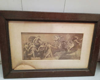 Lot 51: Antique framed print 1800s 1900s 