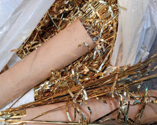 Lot 15: Vintage tinsel silver and gold