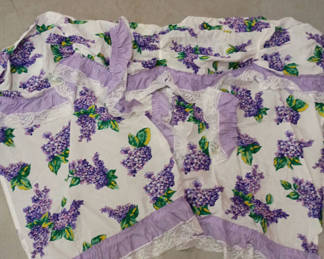 Lot 59: Vintage lilac ruffle curtain cafe curtain 