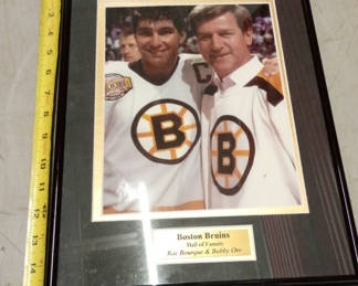 Lot 30: Boston bruins ray borque Bobby Orr framed picture 