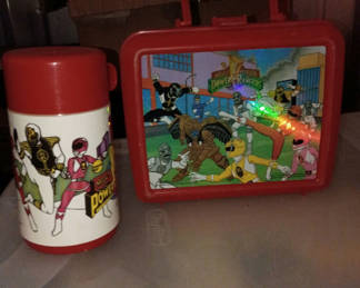 Lot 66: Vintage power rangers lunch box and thermos set 