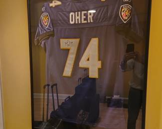 Michael Oher Ravens signed, framed jersey