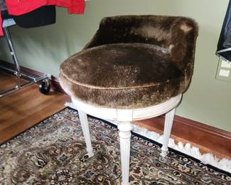 Furry swivel makeup/vanity chair