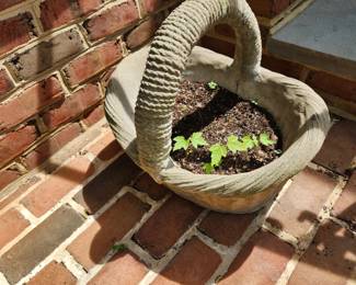 Pair of concrete baskets