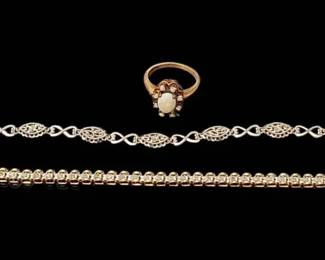 a10K Bracelets  Opal Ring